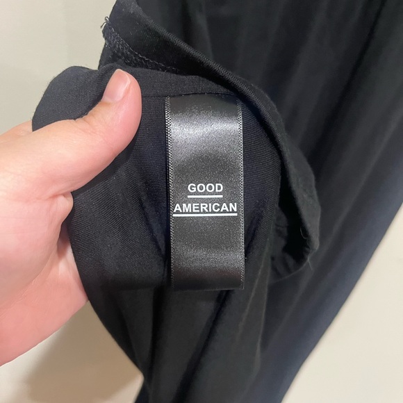 NWT Good American Ring Cut Out Black Midi Dress Size 1 (Small) - Picture 8 of 10